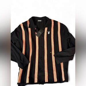 PLAYBOY Black Shirt with Red Stripes